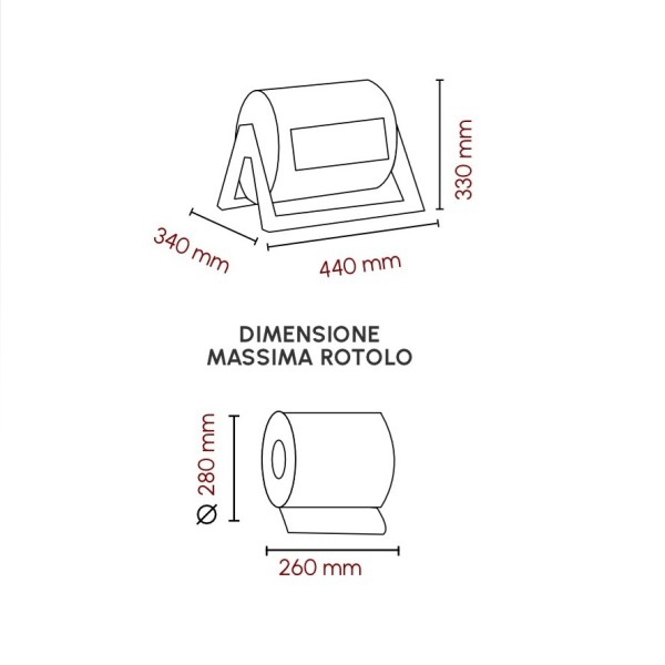 PORTAROTOLO CARENATO PER ROTOLI A STRAPPO