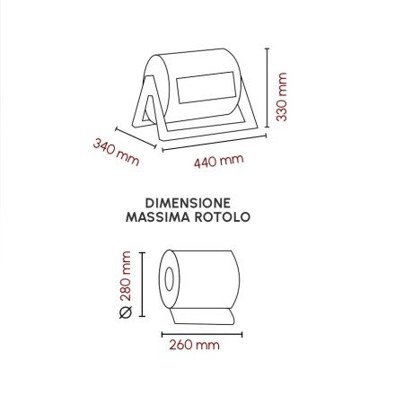 PORTAROTOLO CARENATO PER ROTOLI A STRAPPO