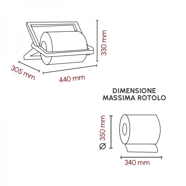 PORTAROTOLO PER ROTOLI A STRAPPO