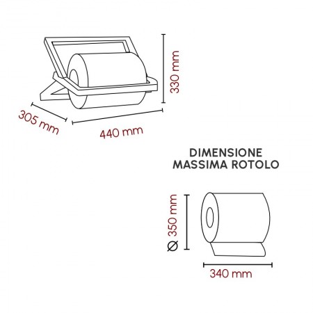 PORTAROTOLO PER ROTOLI A STRAPPO
