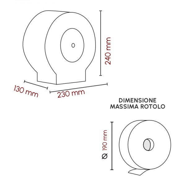 DISPENSER PER CARTA IGIENICA JUMBO MINI