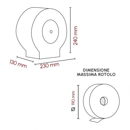DISPENSER PER CARTA IGIENICA JUMBO MINI