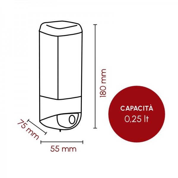 DISPENSER PER SAPONE LIQUIDO 0,25 LT