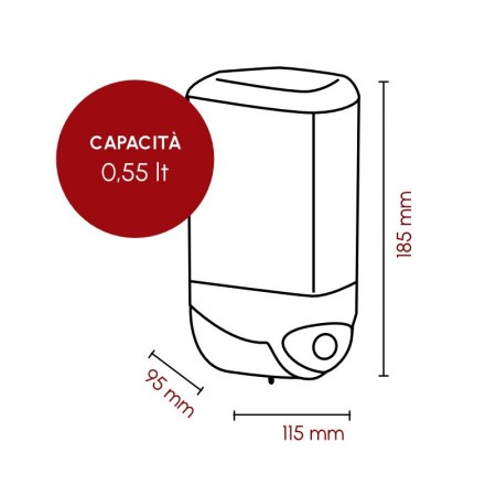 DISPENSER PER SAPONE LIQUIDO 0,55 LT
