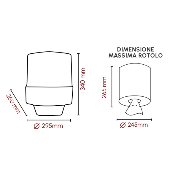 DISPENSER MAXI PER ROTOLI AD ESTRAZIONE INTERNA