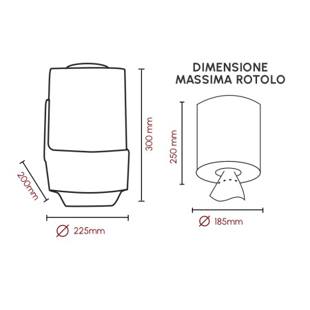 DISPENSER MIDI PER ROTOLI AD ESTRAZIONE INTERNA