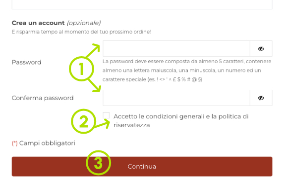 ordine senza account